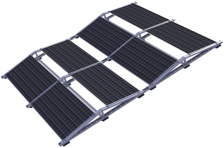 Fotovoltaická konstrukce uchycení krátká strana 8 panelů 50%